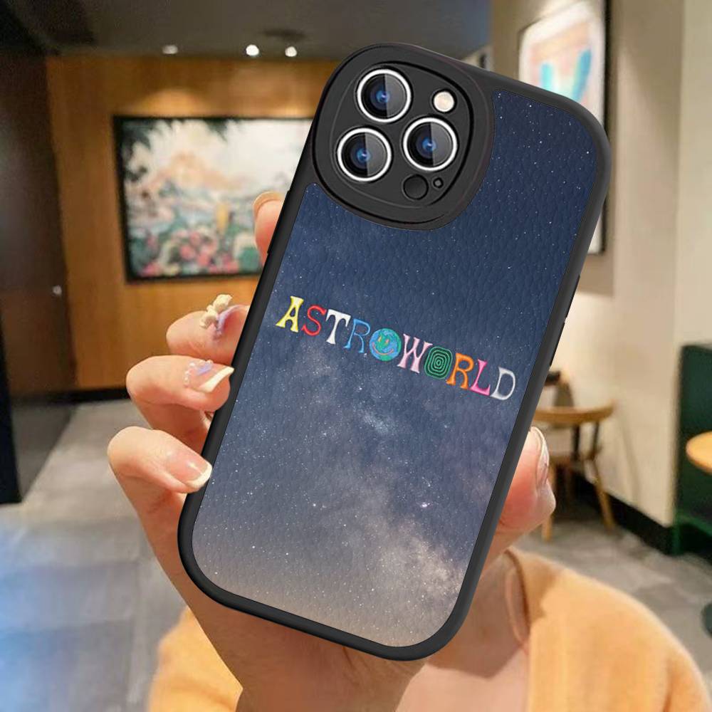 

T-Travis S-ScottS Astroworld Phone Case For IPhone 16 15 14 13 12 11 Pro Max Plus Leather Cover iPhone 15pro max