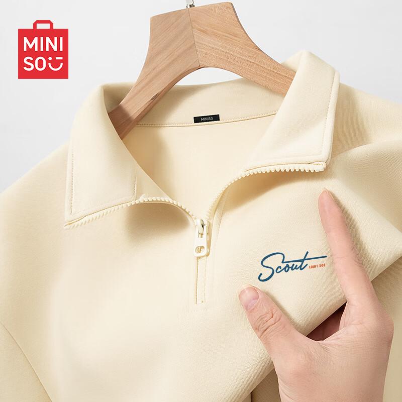 MINISO Men's American Style Half-Zip Stand Collar Sweatshirt