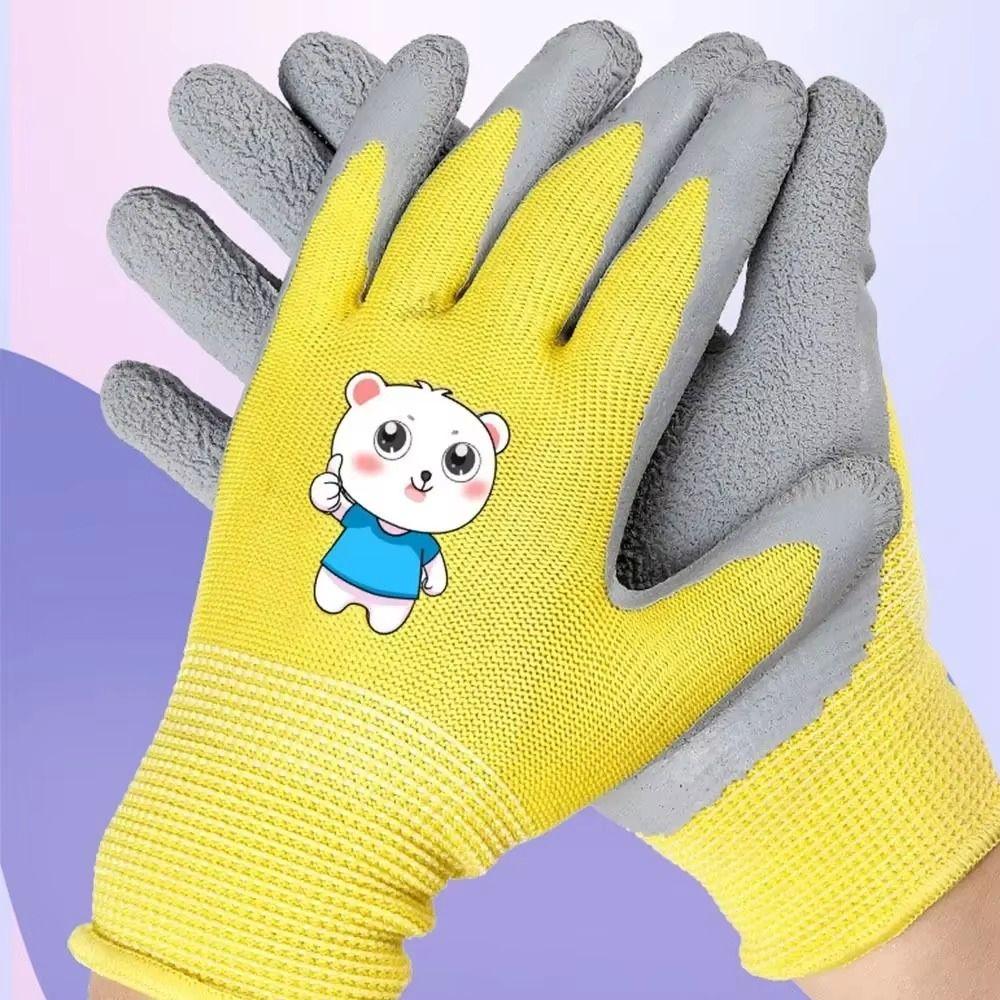 Breathable Kids Garden Gloves Latex Coated Children Protective Gloves Garden Work Gloves  For Kids