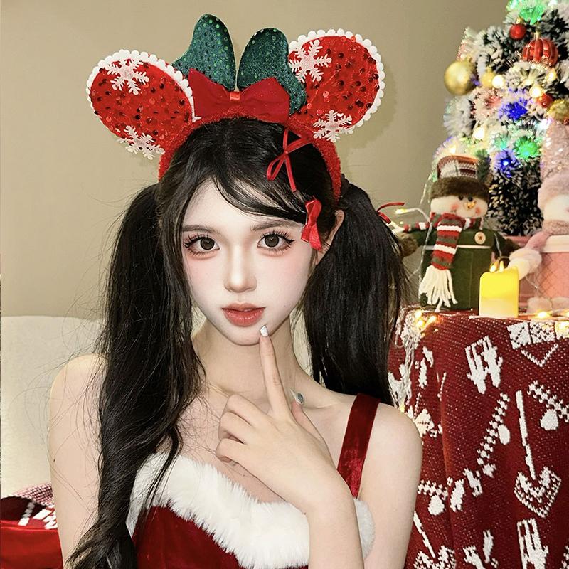 Cute bow headband Christmas women's sweet hair headband hair clip holiday party hair tie headband decoration 2026