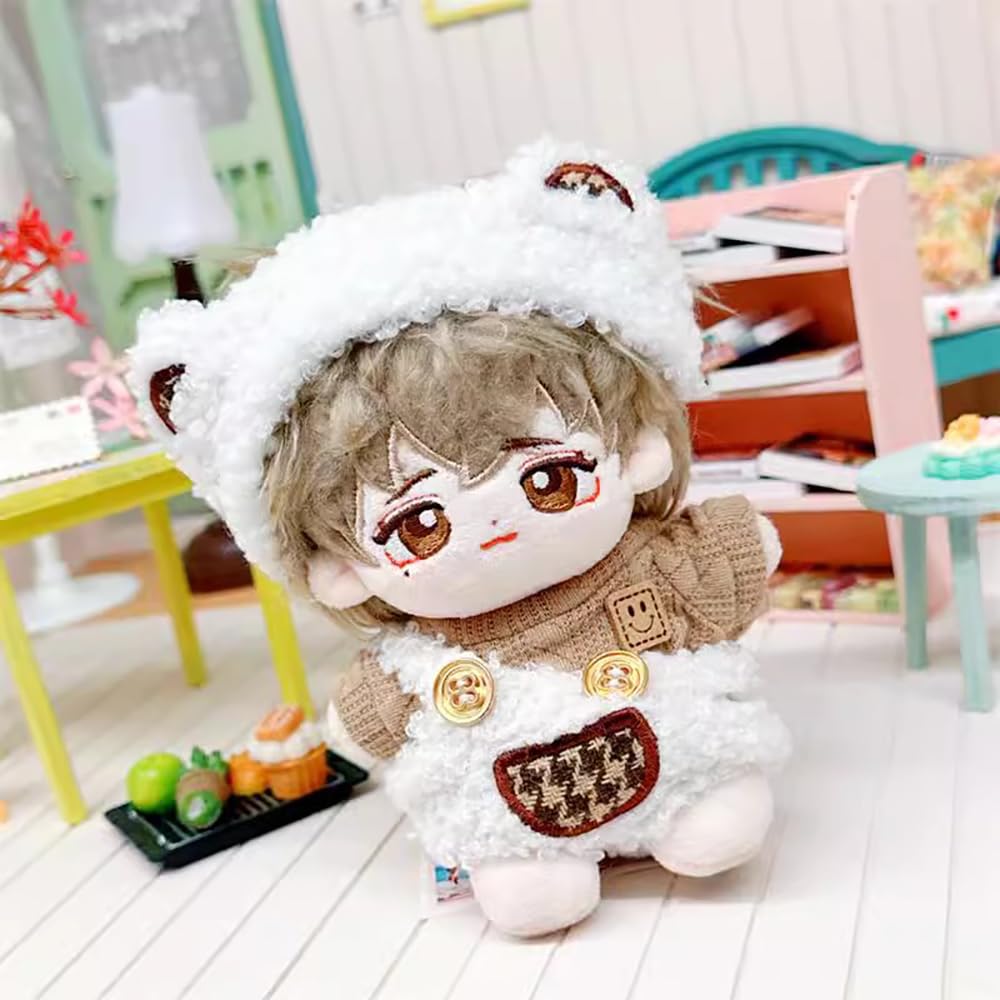 niannyyhouse Warm Bear Set (Headwear, Jumper, Bib Pants) 10cm-15cm, 20cm Plush Clothes Cotton Doll Dress-Up (10cm-15cm)