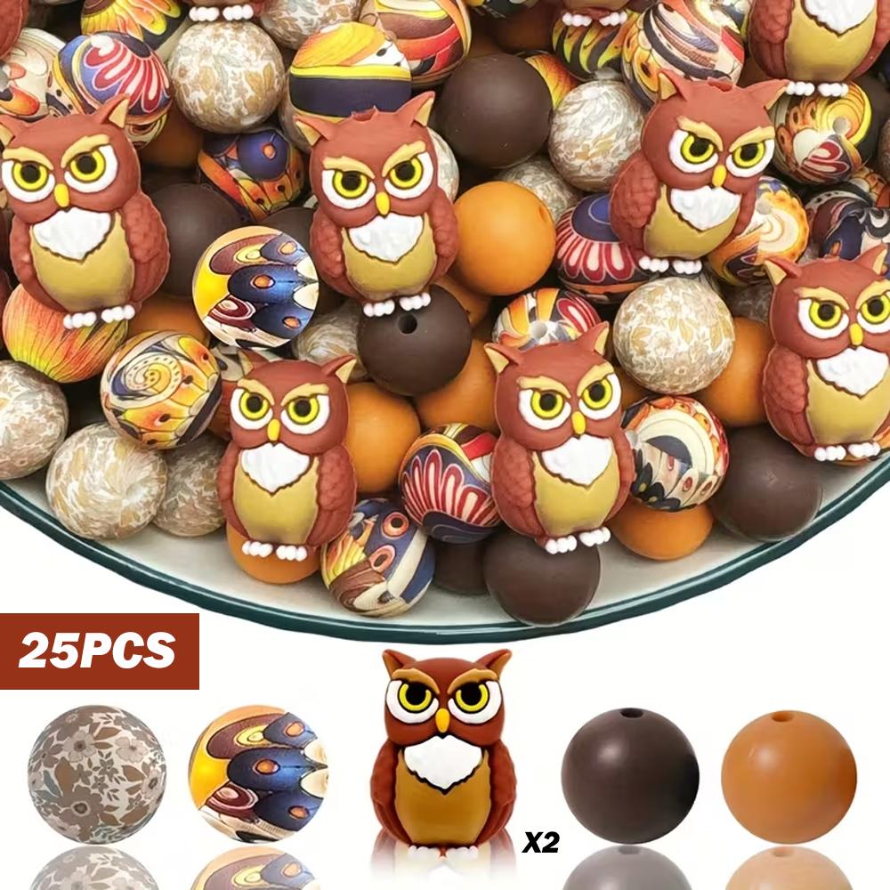 Set di Perline in Silicone 3D Animali Carini 5/25 Pezzi per Portachiavi Fai da Te Collana Braccialetto Decorazione Penna Gioielli Ciondolo Ecc.. Regalo di Compleanno per le Feste