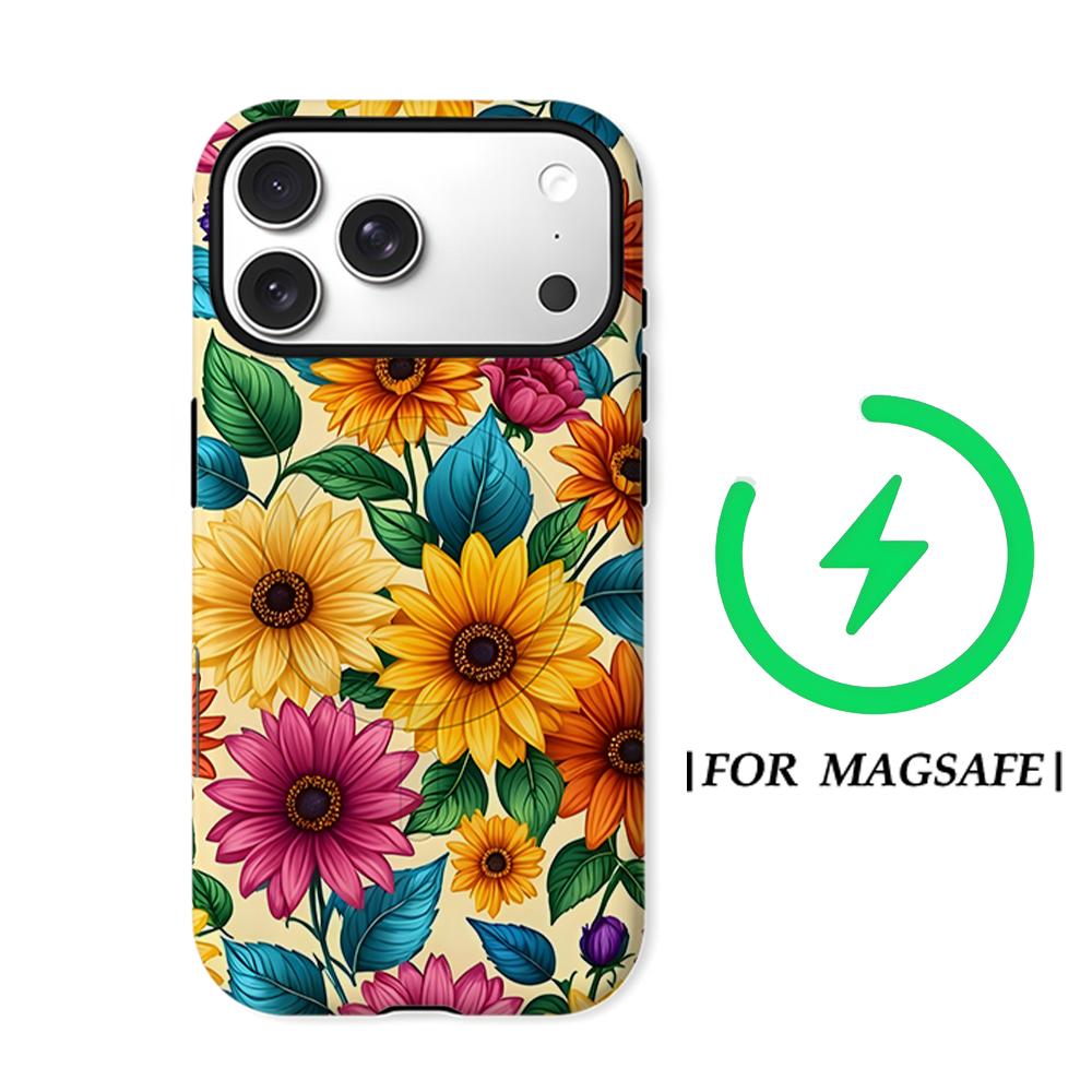 Bright Sunflower Garden Phone Case for IPhone 17AIR 16E 16 15 14 13 12 11 17 Pro Max Plus Double-layer Back Cover