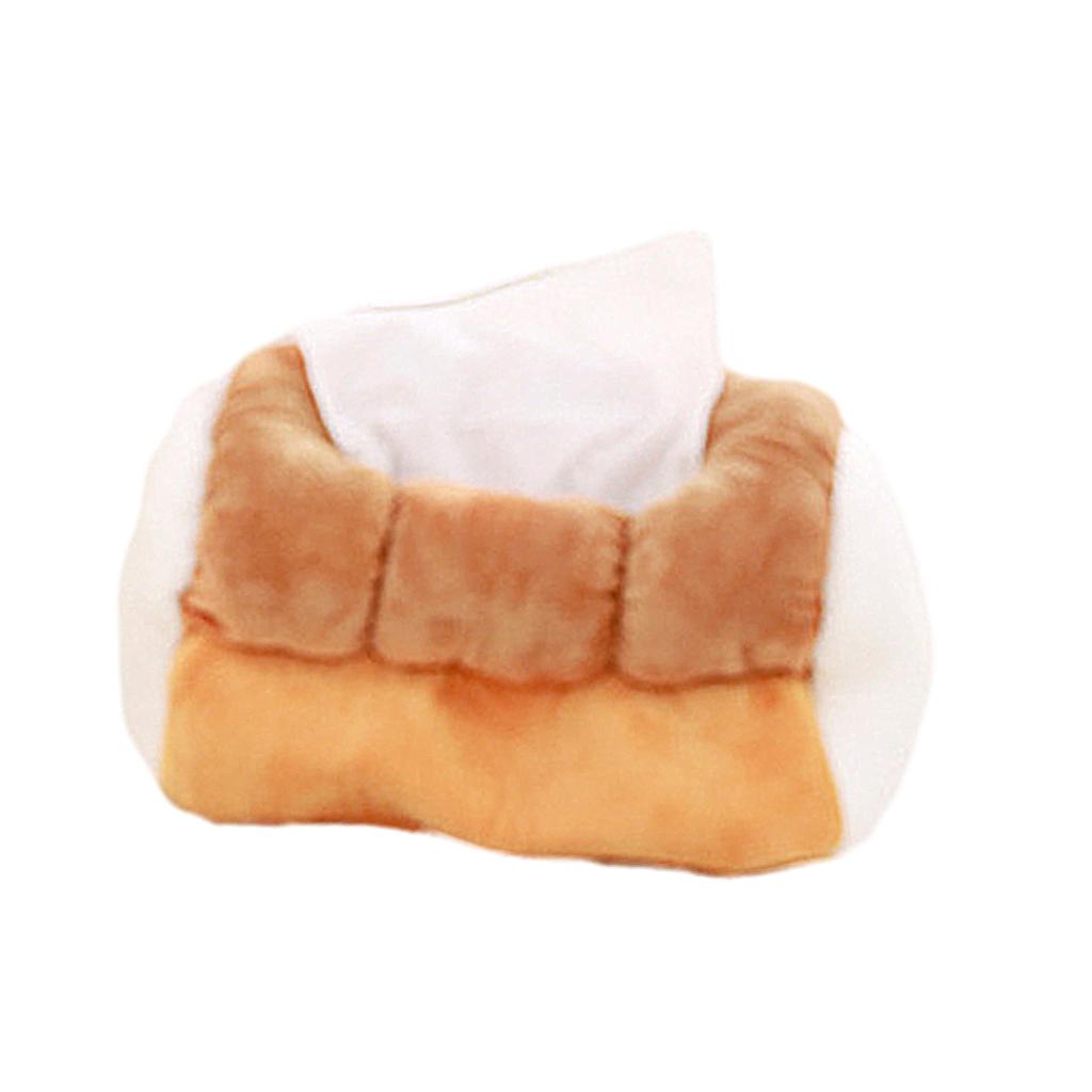Soft Bread Tissue Storage Container Box Funny Tissue Box Soft Cotton Bread Shaped Paper Storage Holder for Home Decor