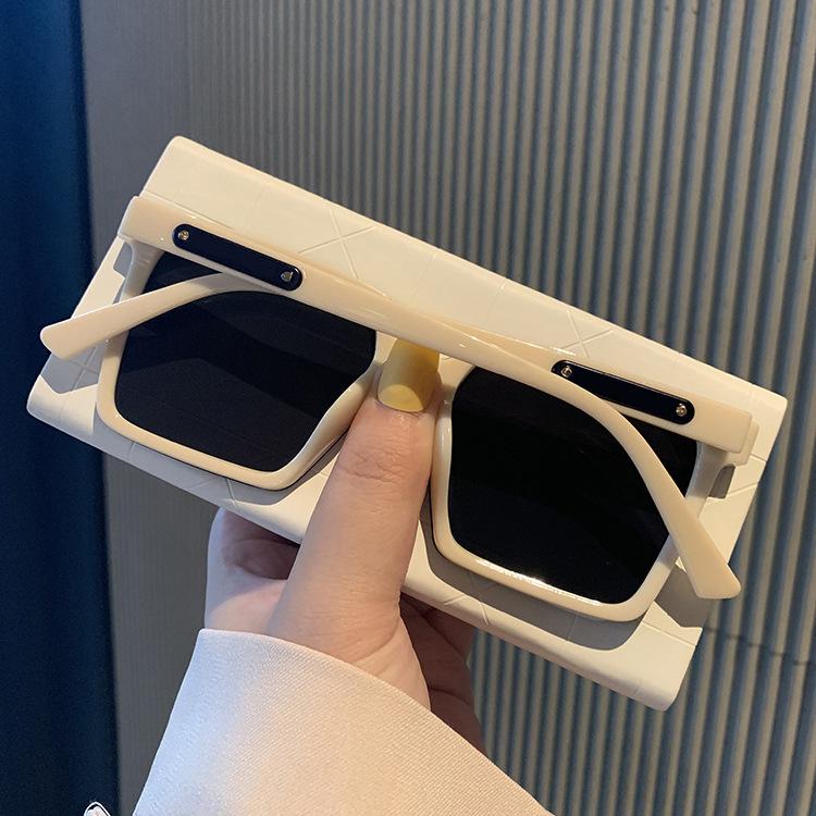 Square Rice Nail One-Piece Sunglasses Fashion Sunglasses Street Shooting Tide Uv Protection Sunglasses