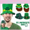 Chapéu de Leprechaun Irlandês com Trevo para Adultos para St. Acessório de Fantasia para o Dia de São Patrício