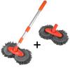 Rotating Three-Section Telescopic Car Wash Mop Double Brush Head Auto Supplies Roof Window Cleaning Maintenance