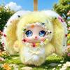 2026 Trendy Lolita Rabbit Plush Doll with Lace Trim – Big Ear Enamel Pendant Gift