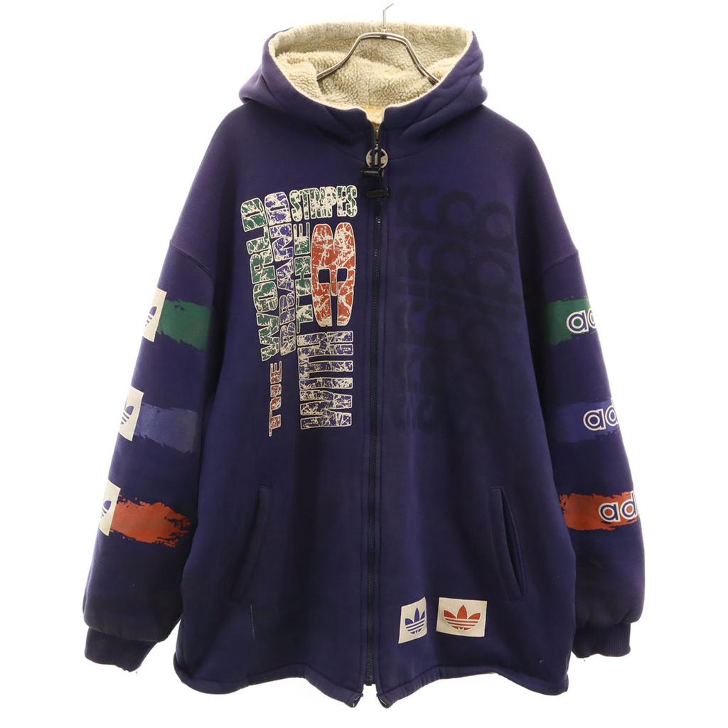 Adidas 80s Vintage Descente Trefoil Logo Long Sleeve Freeze Zip Hoodie O Men's Used