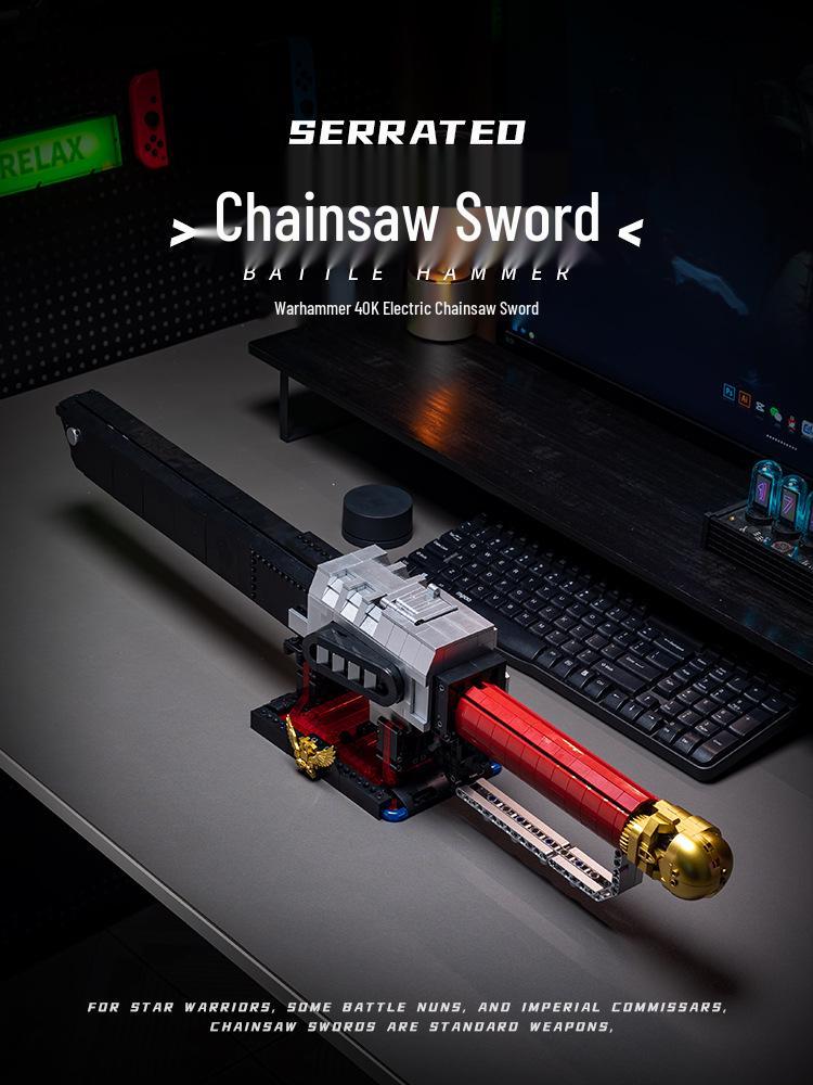 JD028 Serrated Chainsaw Sword Electric Building Blocks Toy with Remote Control