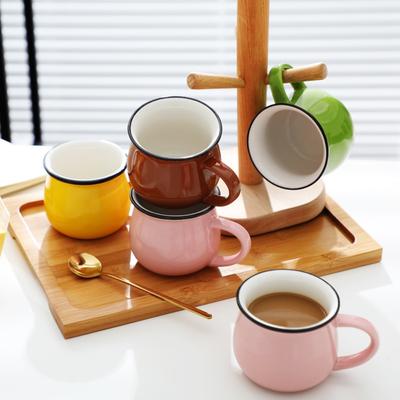 300/400ml Kaffeetasse Einfarbig Teetasse Klassische Keramik Milchbecher Wohnzimmer