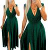 .Elegant Dress For A Party, Evening, Long, With A Slittle, Wedding, Bottle Green 44