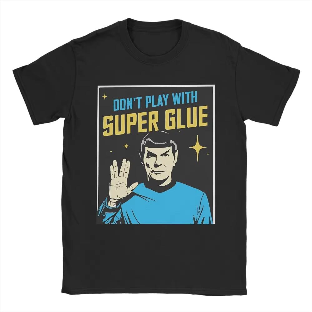 

Don t Play with Super Glue Stars Treks T Shirt Men s Cotton Vintage T-Shirts O Neck Tee Shirt Short Sleeve Clothing Classic -... S разноцветный
