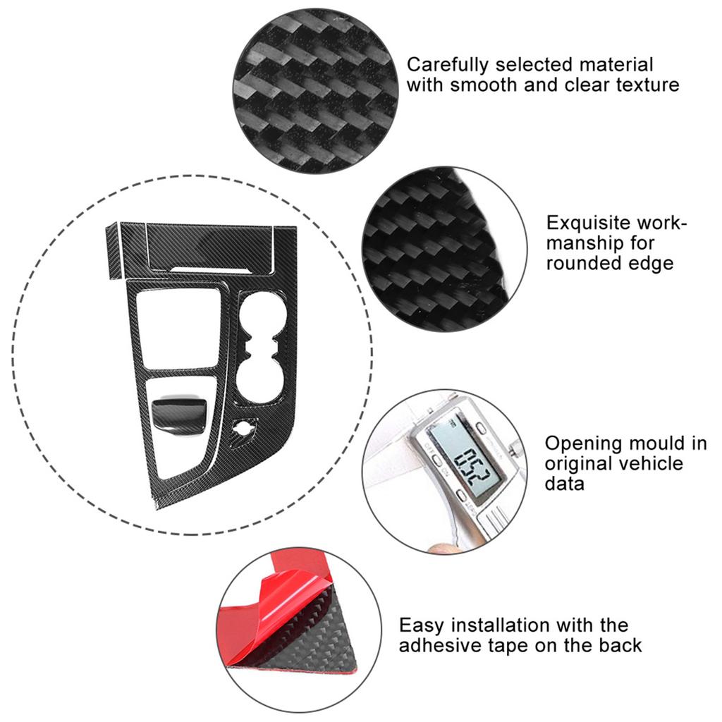 6pcs Set Carbon Fiber Center Console Gear Shift Panel Trim Shift Knob Cover Fit for Q7 SQ7 4M 16 19 Left Hand Drive