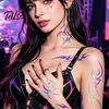 Talos 5 Sheets Holographic Lightning Tattoos, Waterproof Flash Temporary Stickers, Full Color Body Art for Festival Party