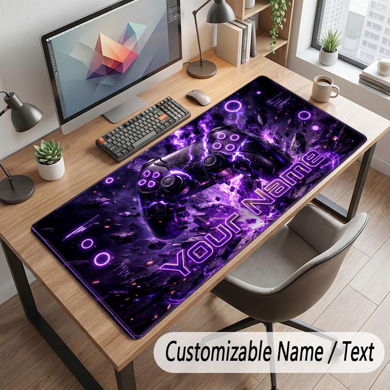 Neon Colorful Theme Customized Mouse Pad Personalized Print Name Text Desk Mat For Home Office Table Decor