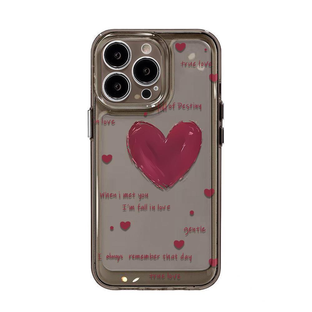 Simple English Love Applies To iPhone17promax Space Phone Case Apple 16 Transparent 15/14 Fine Hole X