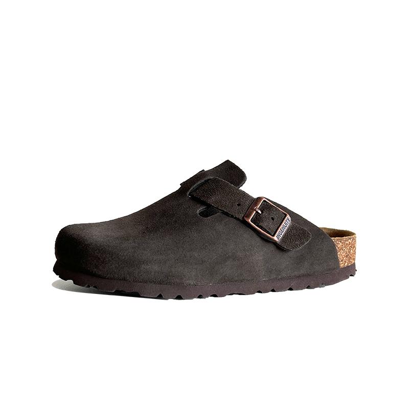 Fashion Muxinfei Genuine Leather Boken Slippers] New Soft Bottom Boken Slippers for Men and Women, Outerwear Boken Half Drag