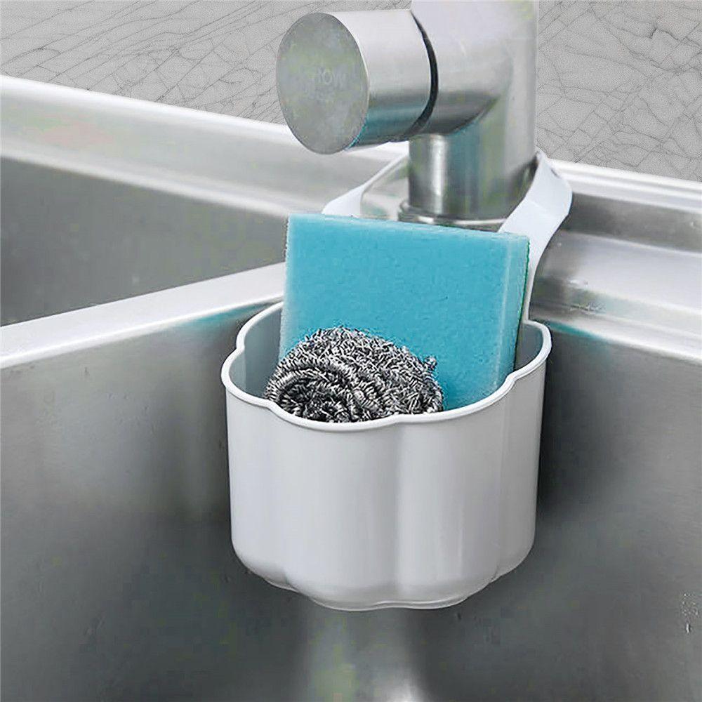 Strainer Faucet Organizer Hanging Storage Basket Soap Drain Rack Storage Basket Sink Sponge Holder