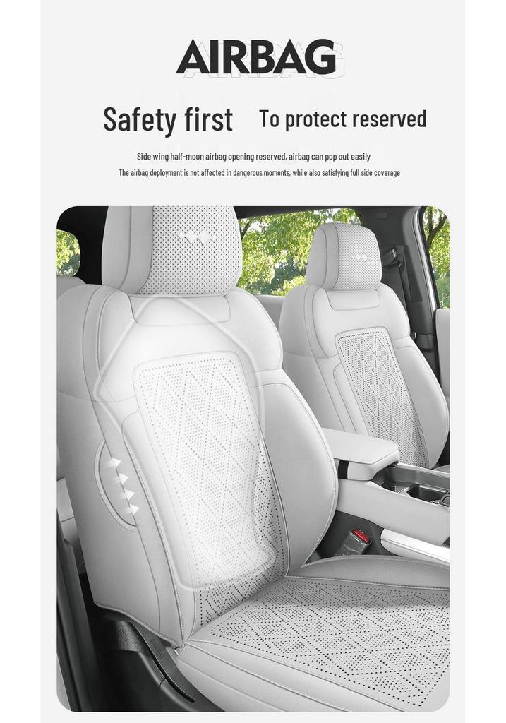 Fangbao Titanium 3 Suede Car Seat Covers: Fully Enclosed, All-Season Perforated Design for 26 Models