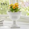Balkon Pflanzgefäß Weiße Urnen-Blumentopf, Hoher Vintage Römische Säulen-Blumentopf, Plastik Dekorativer Topf für Innen Außen Garten Veranda