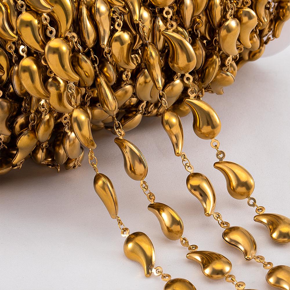 1M Stainless Steel Hip Hop Punk Butterfly Heart Ocean Shell Chain DIY Jewelry Necklace Bracelet Gold Plated Necklace Components