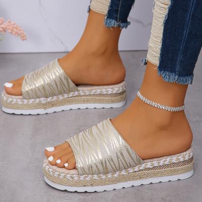 Fashion 2025 New Ladies Shoes Open Toe Women's Slippers Fashion Outdoor Casual Summer Plus Size Light Comfortable Platform Slippers