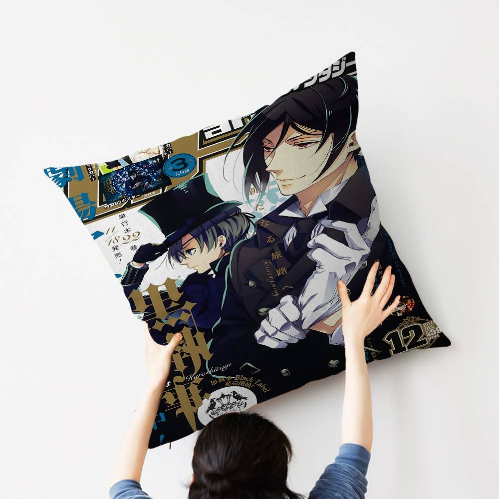 Anime Black Butler Maple Design Cushion Cover Happy Autumn Harvest Decor Holiday Decorati Pillow Cover