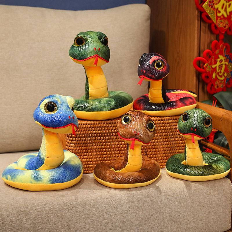 Sequined Big Snake Doll Plush Toy Zodiac Snake Doll Year of the Snake Mascot Child Soothing Doll