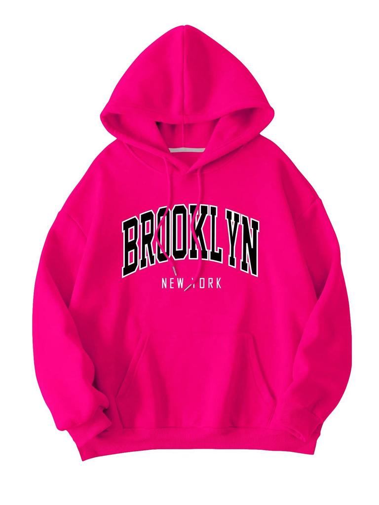 Casual Sports Sweater Fleece Hooded Sports Sweater Women's Large Size Autumn and Winter Models