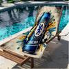 Football Club F.C Print Beach Towel, Versatile Lightweight Absorbent Beach Towel for Pool Surf Yoga Bathroom, Perfect Birthday Holiday Gift