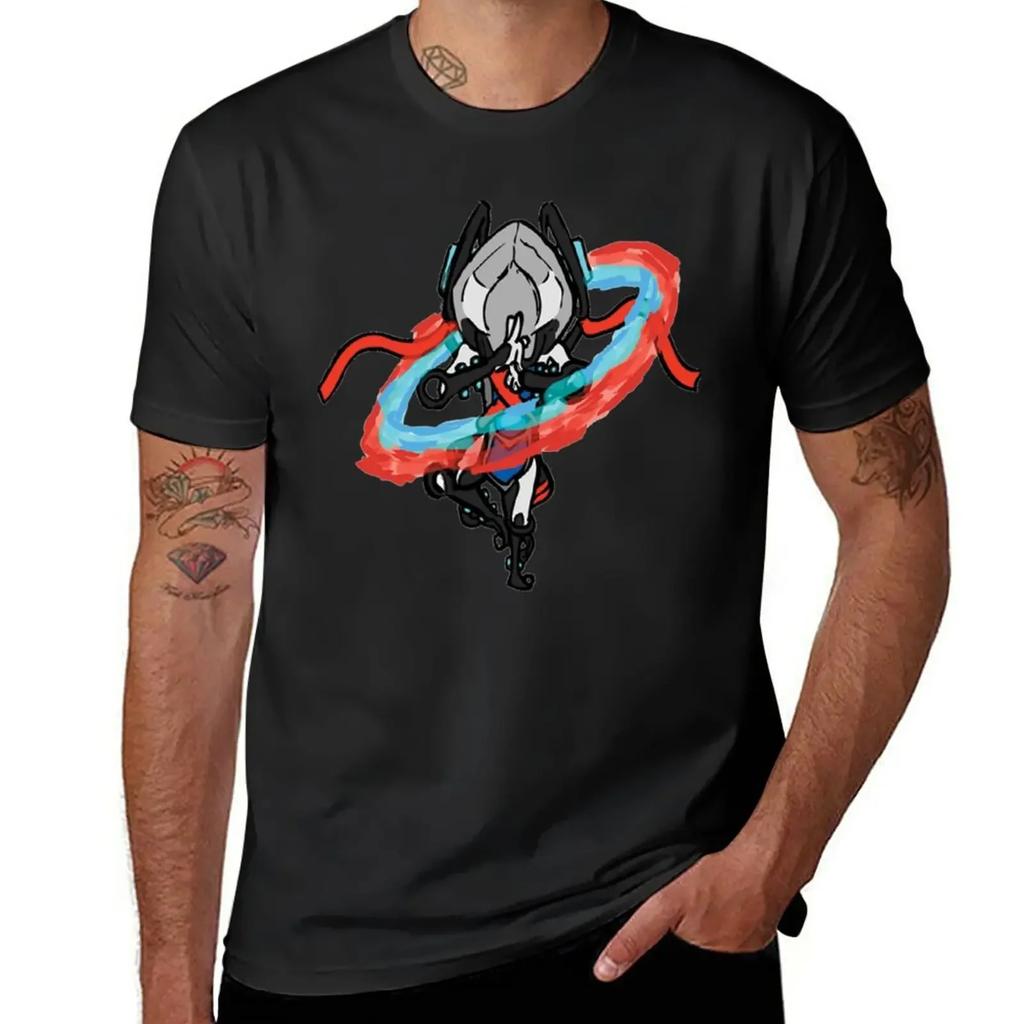 Nezha Warframe T-Shirt Vintage Oversized Anime Slim Fit T-Shirts für Herren Kurzarm Vintage Herren Übergröße Tops Tees Kleidung