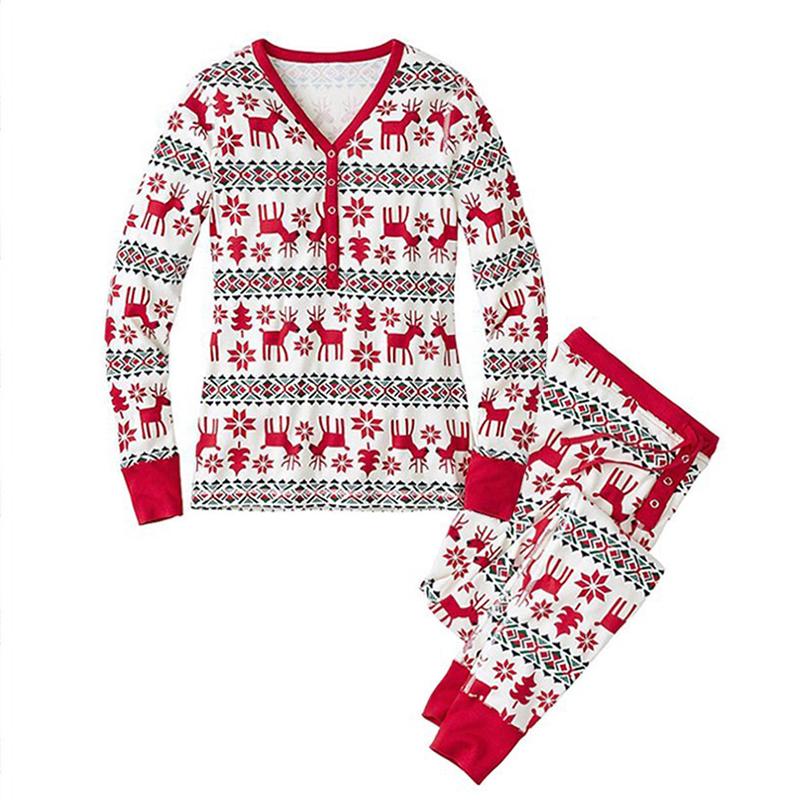 Matching Family Christmas Pajamas Sets Holiday Christmas Style Printing Loungewear Sleepwear M красный