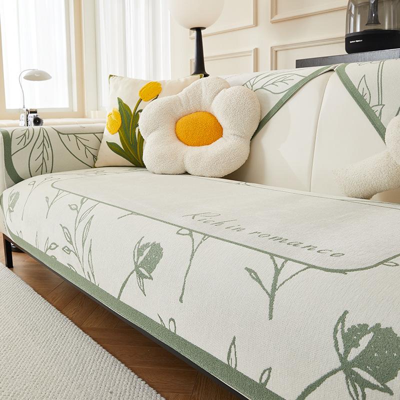 New French Chenille Jacquard Sofa Cover Cloth Retro Sofa Blanket Full Cover Universal Towel Cover Dust Proof Sofa Cushion Back