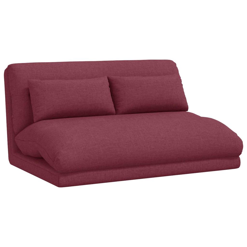 Adjustable Floor Footstool Burgundy Fabric