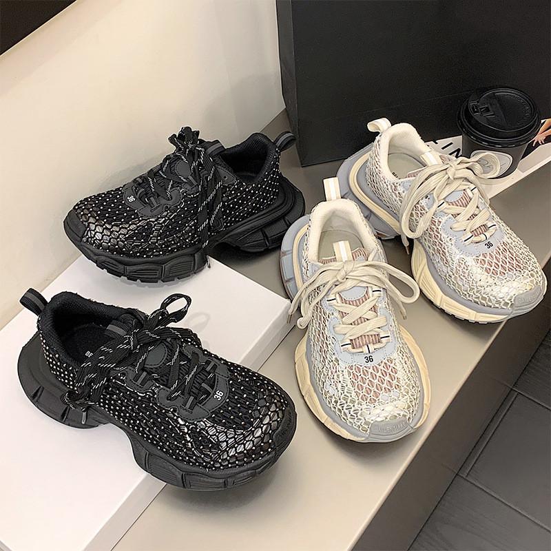 Luxury Designer Chunky Heel Platform Unisex Shoes All Match Casual Trainers Increase Runway Sport Shoes Large Size Sneakers Male