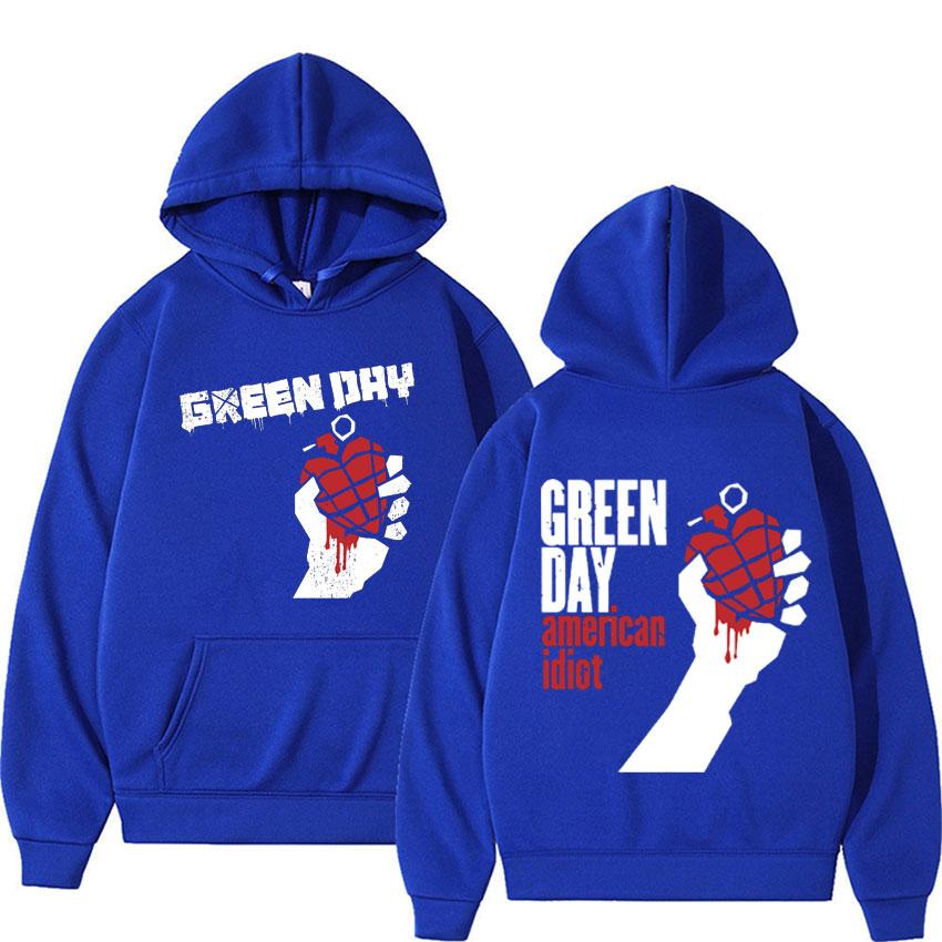 Seltene Punkband Green Day American Idiot Print Hoodie Herrenbekleidung Gothic Vintage Sweatshirt Männlich Lässig Fleece Hoodies