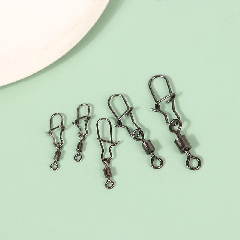 100 Buc/Cutie Conector Pescuit Inox Pin 4# 6# 8#10#12# Vârtel Rulant cu Rulment cu Agrafă Accesorii Momeală Cârlig de Pescuit