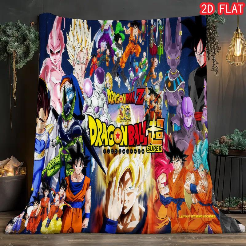 

Dragon Ball Fade Resistant Blanket Soft Durable Flannel Throw for Living Room Bedroom Anime Lovers THW 75x90cm