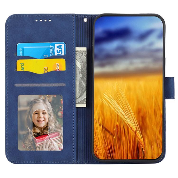 DIERFENG DF-03 For iPhone 16 Case Anti-Drop Lines Imprinted Wallet Phone Cover