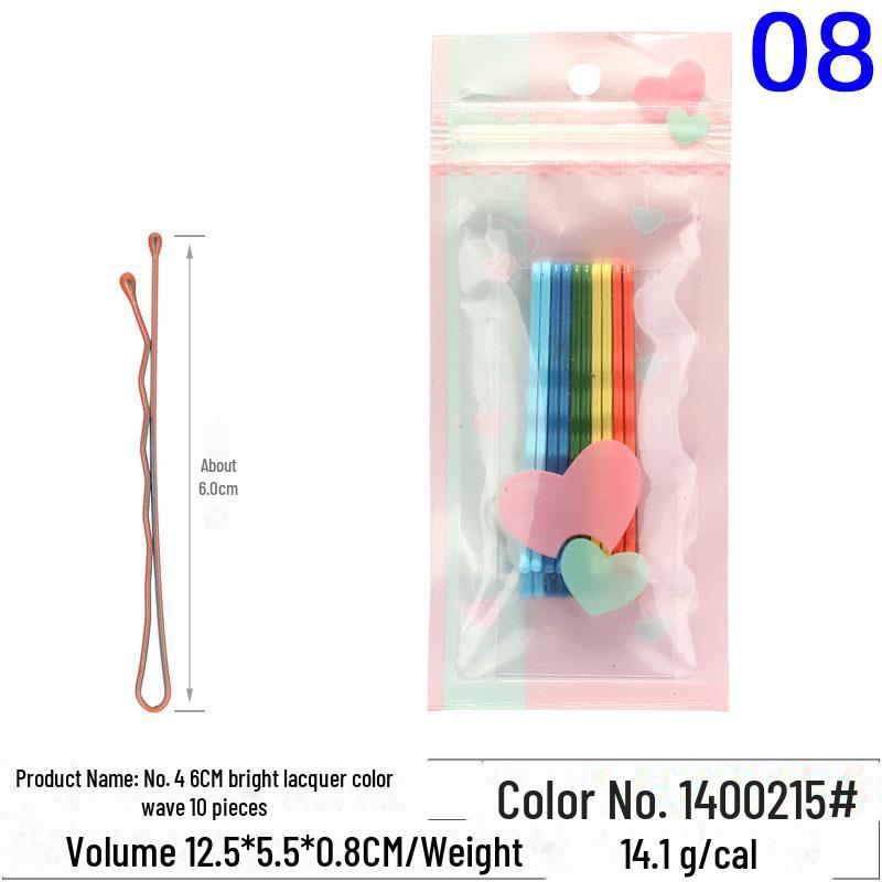 Multicolor Black Wave Hair Clips: One-Line, U-Shaped, Gold & Silver, Steel, Ball Head, Hairpin Set