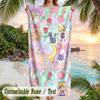Sailor Moon Beach Towel, Personalized Custom Name Text, Quick Dry Large Absorbent Towel For Beach Pool
