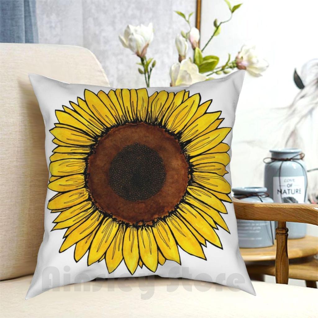 Friday Pillow Case Printed Home Soft Throw Pillow Sunflower Nature Yellow Flower Flowers Spring Summer Fauna Bright