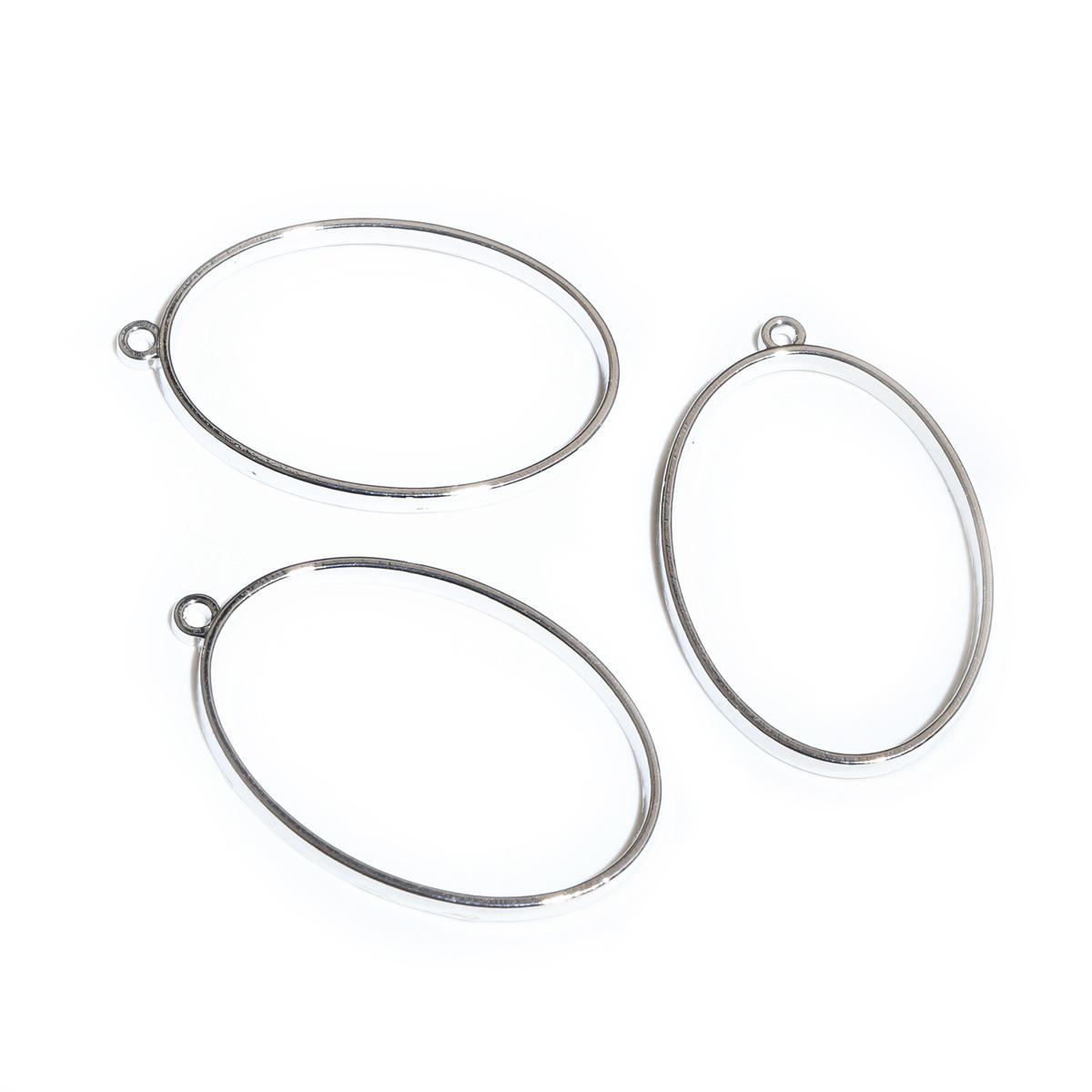 

10pcs 37x23mm Oval Shape Border Mold Geometric Hollow Frame Bezel Epoxy Resin Pendant Tray For DIY Jewelry Making Accessories