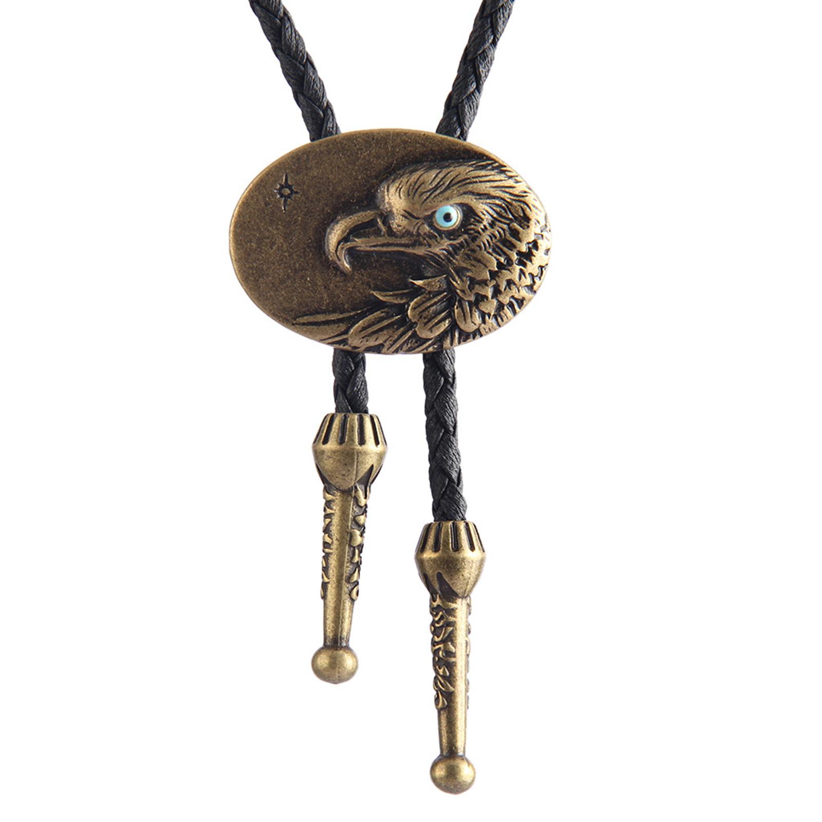 Western Bolo Tie Vintage Bolo Tie Eagle Bolo Tie Native American Bolo Tie Necklace Wolf Bolo Tie Cowboy Leather Necktie 1