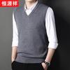 Hengyuanxiang Men's V-Neck Wool Blend Pullover Vest