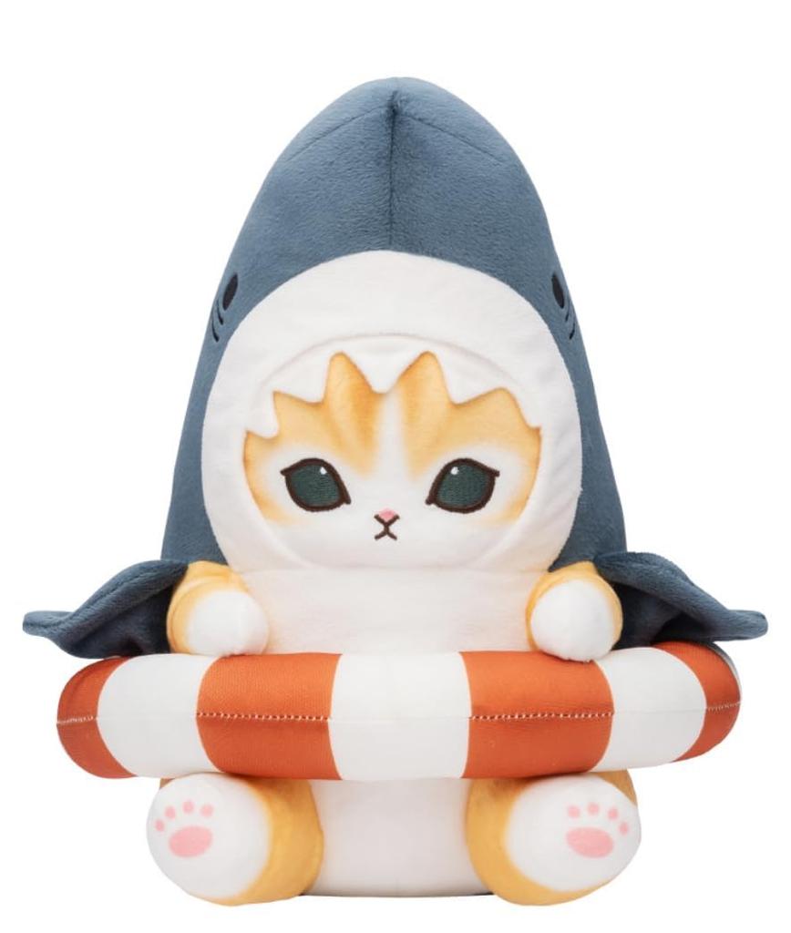 Shark Nyan Big Plush Mascot with a Swim Official 28cm Shark "Enjoy Ring" (Approx. Nyan)