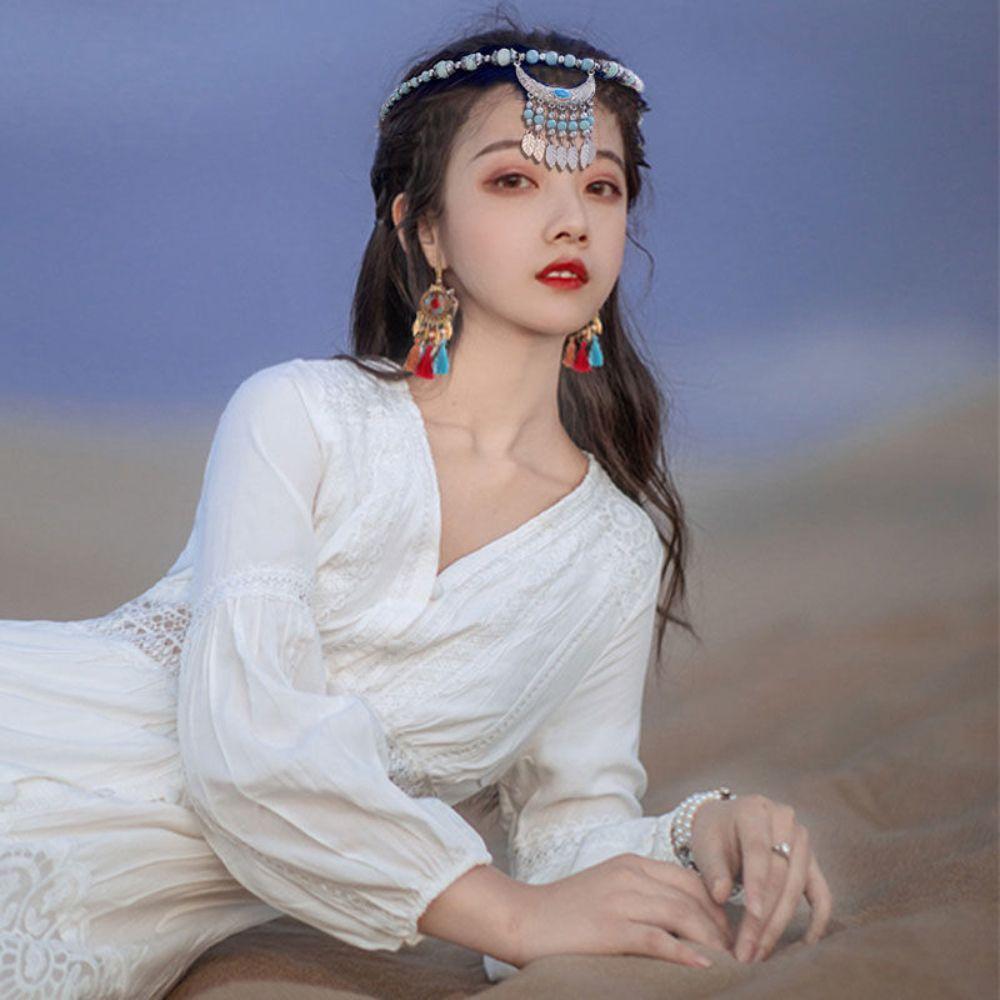 Hairdress National Style Headband Eyebrow Pendant Fashion Jewelry Forehead Chain Women Necklace