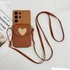 Love Wallet Lanyard Hülle für Samsung Galaxy S26 Ultra S25 FE S21 S22 S23 S24 Plus Umhängetasche aus Leder