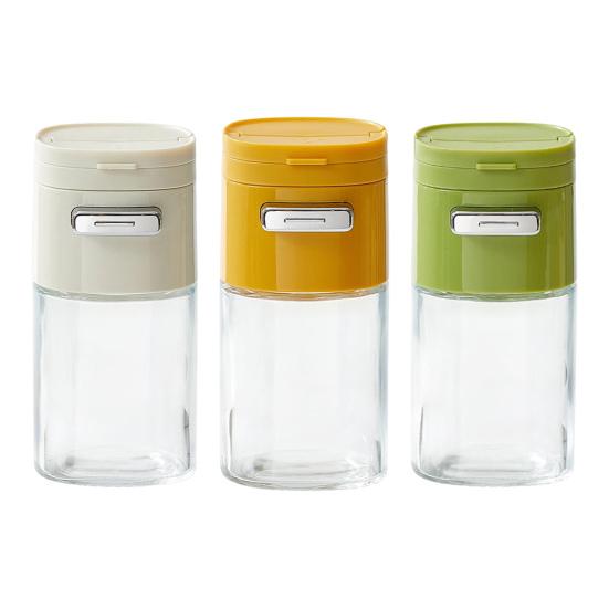 2-In-1 Glass Salt Spice Dispenser with Press-Type Portion Control Airtight 180ml Seasoning